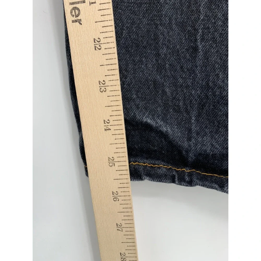 Levis 501 Jeans Mens 30x25 Black Faded Button Fly Straight Leg Denim (Tag 30x30)